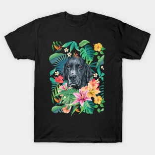 Tropical Black Labrador Retriever T-Shirt